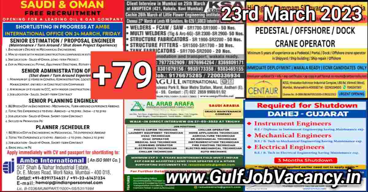 Gulf Job Vacancy Newspaper 23 March 2023