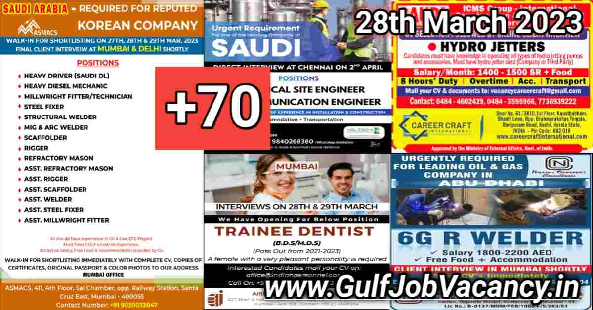 Gulf Job Vacancy Newspaper 28 March 2023