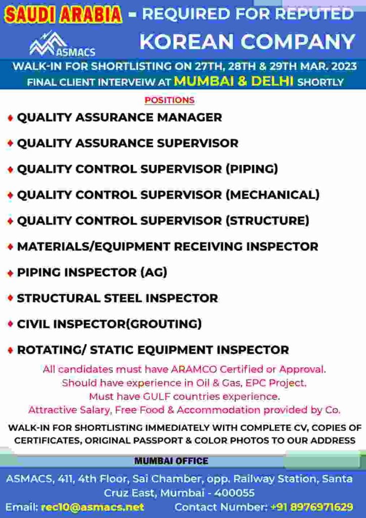 Jobs In Saudi Arabia