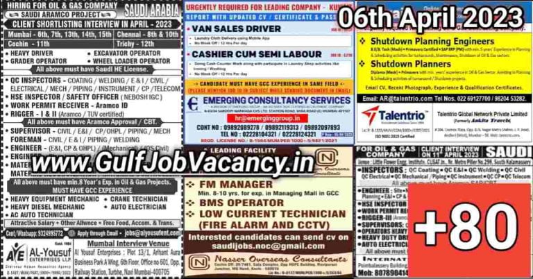 Gulf Job Vacancy Newspaper 06 April 2023