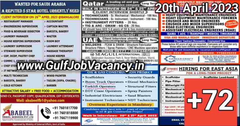 Gulf Job Vacancy Newspaper 20 April 2023