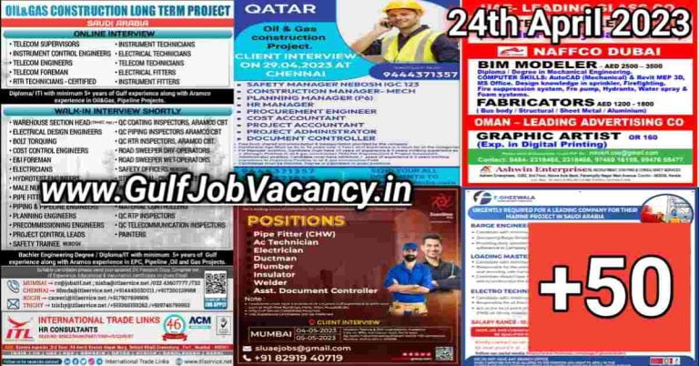 Gulf Job Vacancy Newspaper 24 April 2023