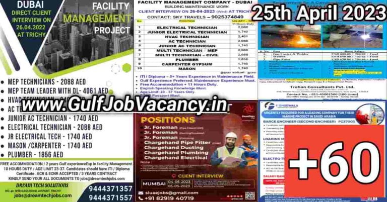 Gulf Job Vacancy Newspaper 25 April 2023
