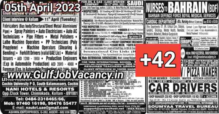 Malayala Classified Gulf Jobs Newspaper 05 April 2023