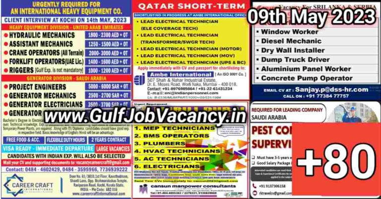 Gulf Job Vacancy Newspaper 09 May 2023