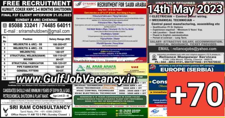 Gulf Job Vacancy Newspaper 14 May 2023