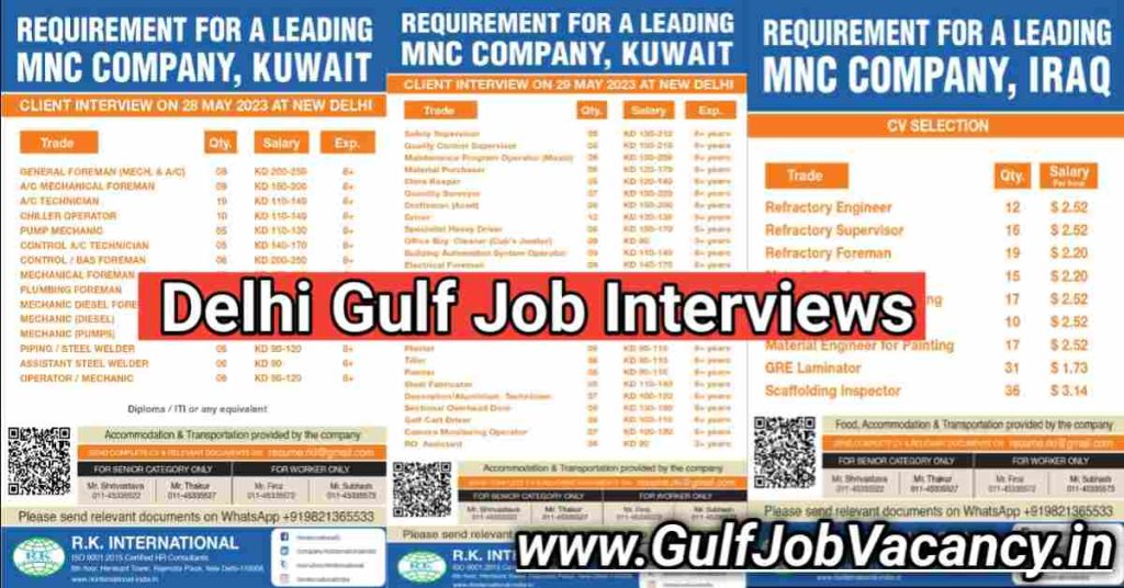 Gulf Jobs Delhi Interview