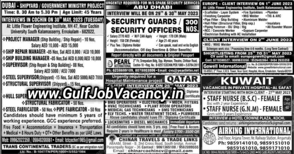 Malayala Classified Gulf Jobs Newspaper 24th May 2023