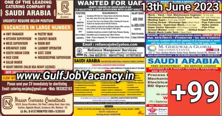 Gulf Job Vacancy Newspaper 13 June 2023