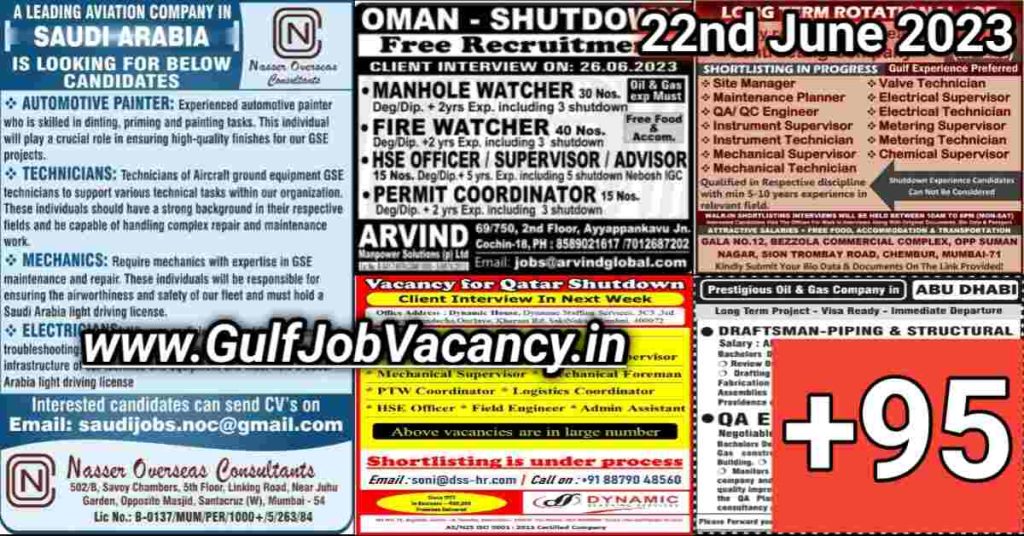 Gulf Job Vacancy Newspaper 22nd June 2023