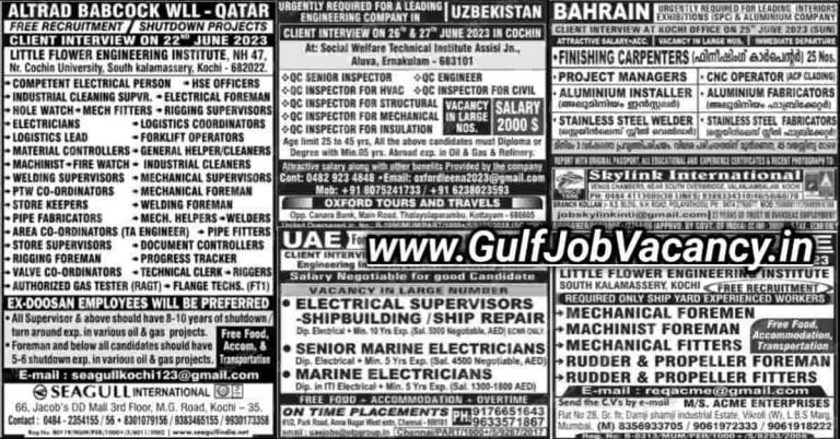 Malayala Classified Gulf Jobs Newspaper 21 June 2023