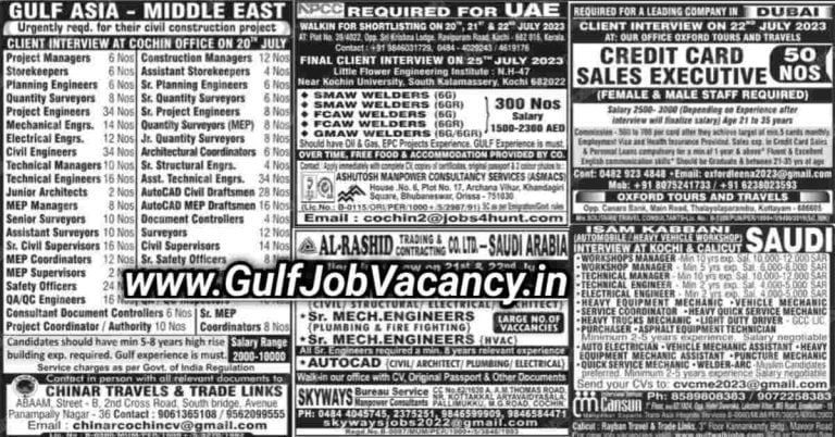 Malayala Classified Gulf Jobs Newspaper 19 July 2023