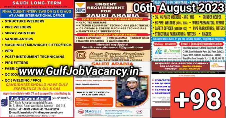 Today Gulf Job Vacancy PDF 06 August 2023