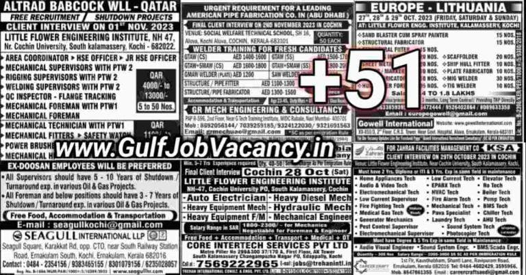 Malayala Classified Gulf Jobs Newspaper 25 October 2023