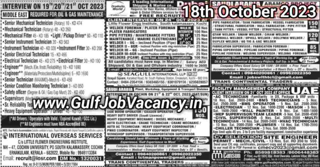 Malayala Classified Gulf Jobs Newspaper PDF 18th October 2023