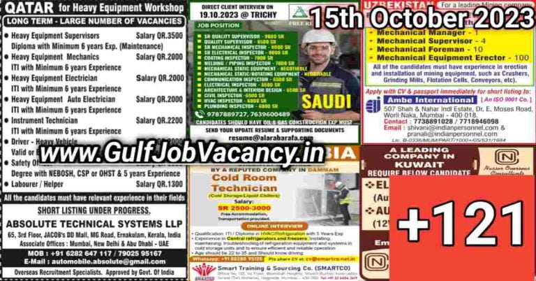 Today Gulf Job Vacancy PDF 15 October 2023