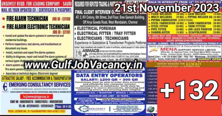 Today Gulf Job Vacancy PDF 21 November 2023