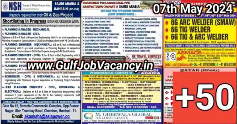 Today Gulf Job Vacancy PDF 07 May 2024