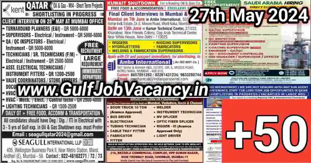 Today Gulf Job Vacancy PDF 27 May 2024