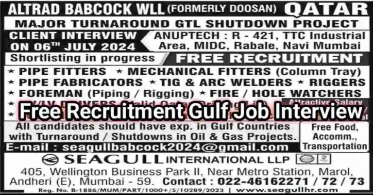 Qatar Jobs: Free Recruitment Shutdown Project