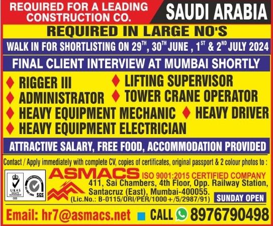 Saudi Arabia required for construction company