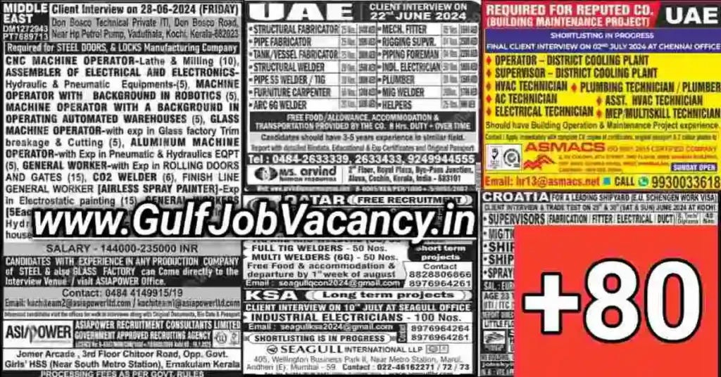Today Gulf Job Vacancy 28 June 2024