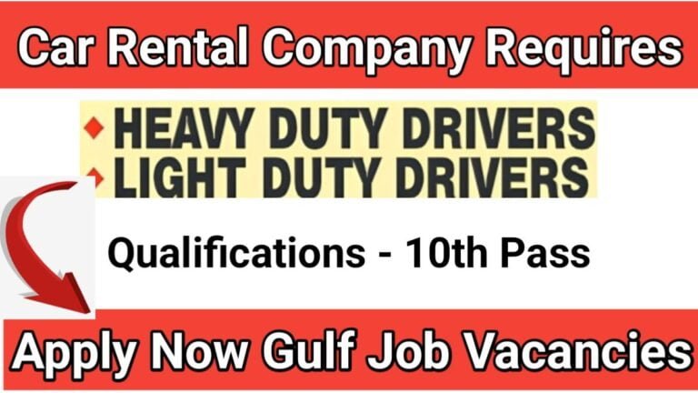 Gulf Jobs For Drivers : Car Rental Company Requires