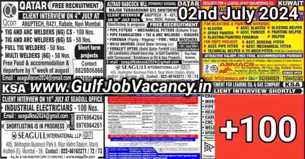 Today Gulf Job Vacancy 02 July 2024
