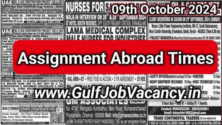Assignment Abroad Times PDF Today 09 October 2024