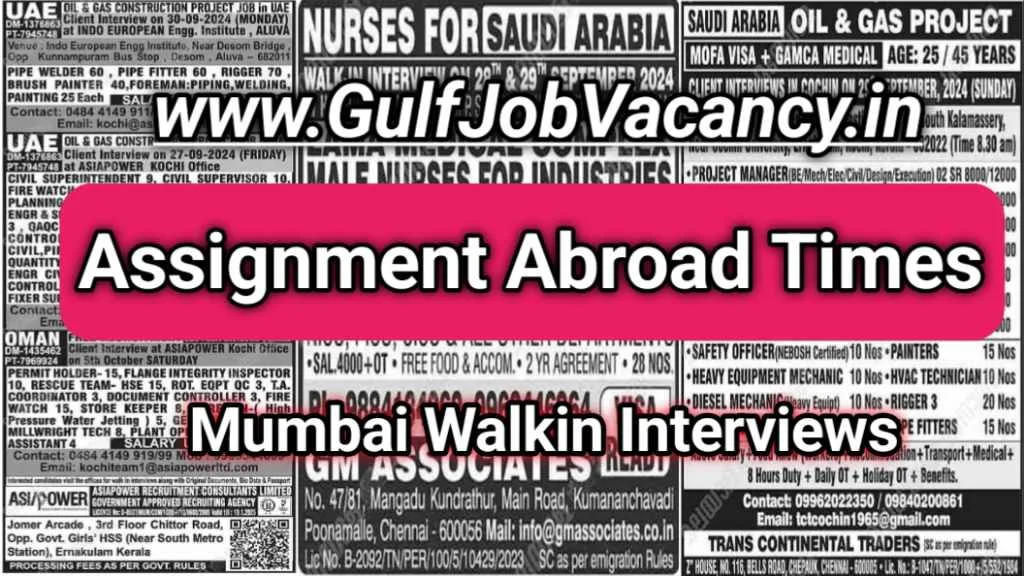 Assignment Abroad Times PDF Today Mumbai Newspaper