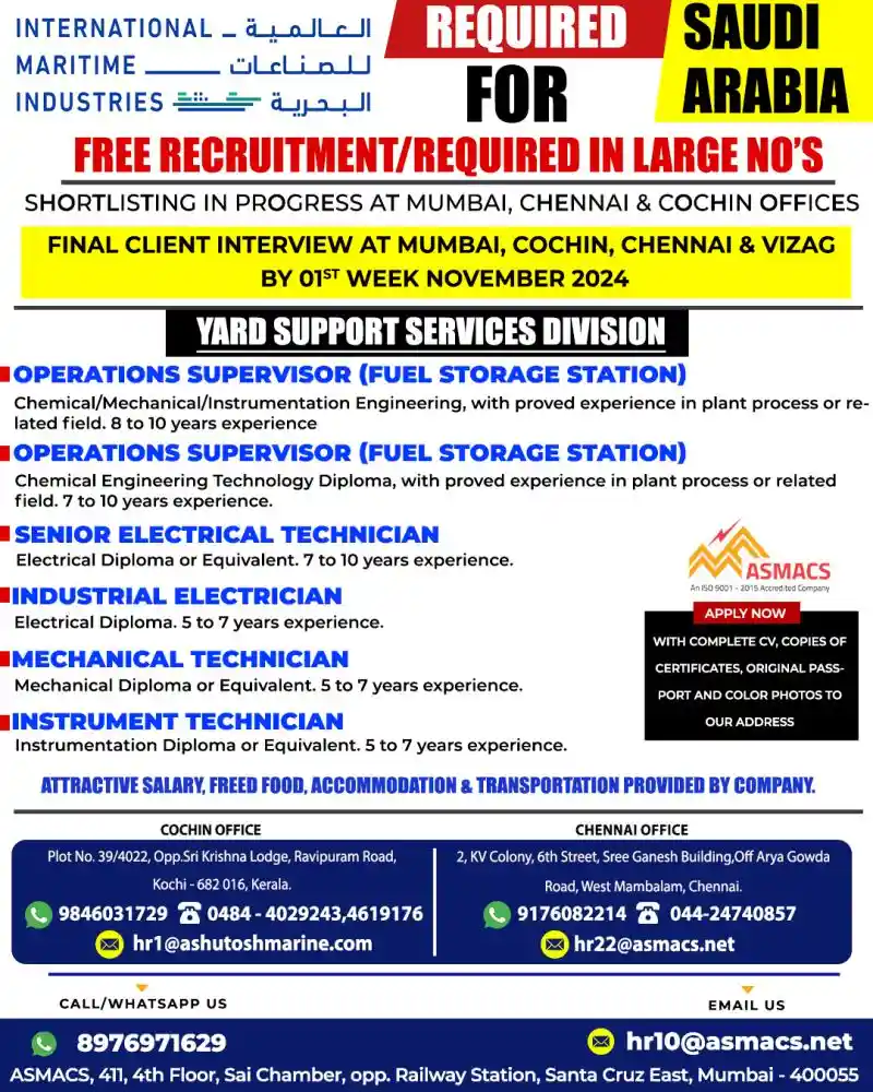 Gulf Job Free Recruitment Large Openings in Saudi Arabia, Apply Now