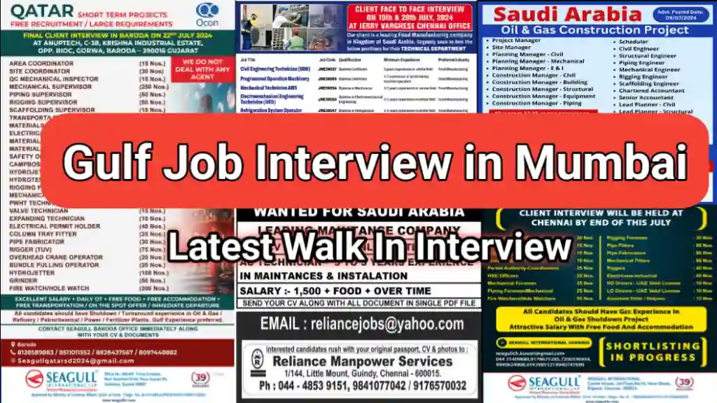 Gulf Job Interview in Mumbai