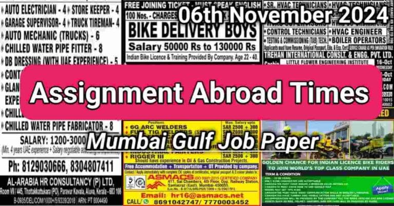 Assignment Abroad Times PDF Today 06 November 2024