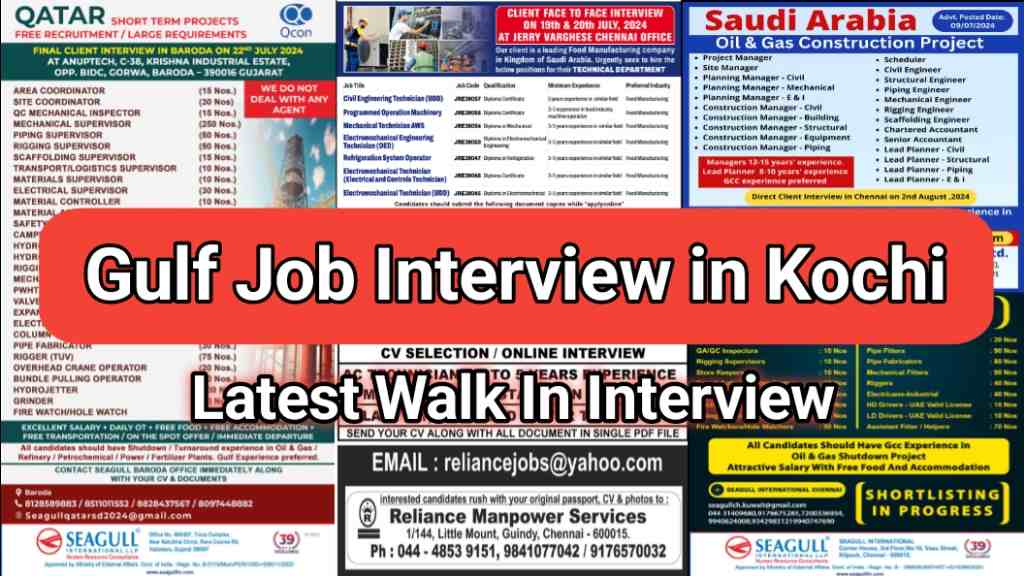 Gulf Job Interview in Kochi best gulf job consultancy