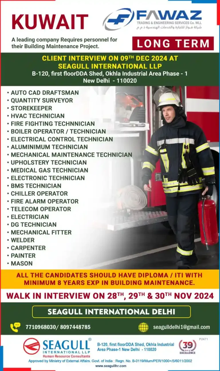 Job Opportunity: Building Maintenance Positions for Kuwait