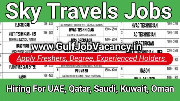 Sky Travels Jobs 2024 Walk in Interview Recruitment